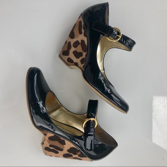 Giuseppe Zanotti Shoes - Giuseppe Zanotti Patent Leopard Mary Jane Shoes 39